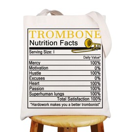 MYSOMY Trombone Tote Bag Trombone Lover Gifts Trombonist Gifts Trombone Player Gifts Music Teacher Trombonist Shoulder Bag (Trombone tb)
