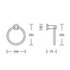 BGL Black Towel Ring Wall Mounted, Stainless Steel 304 Rubber