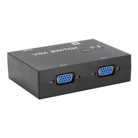 VGA Switch 2 IN 1 Out, VGA Switcher 2 PC to 1 Monitor Splitter, 2 Port VGA Switch Support VGA, XVGA, SVGA, UXGA and Multi-sync Display