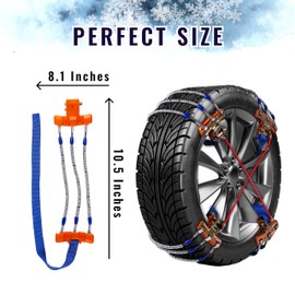 Vaygway Snow Tire Chains, Snow Chains for Car, SUV, Trucks Tires Set of 8, Weather Chain for Trucks, Winter Traction for Tires, All Season Heavy Duty Universal Vehicle Emergency Traction
