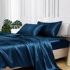 MR&HM Satin Bed Sheets, Queen Size Sheets Set, 4 Pcs