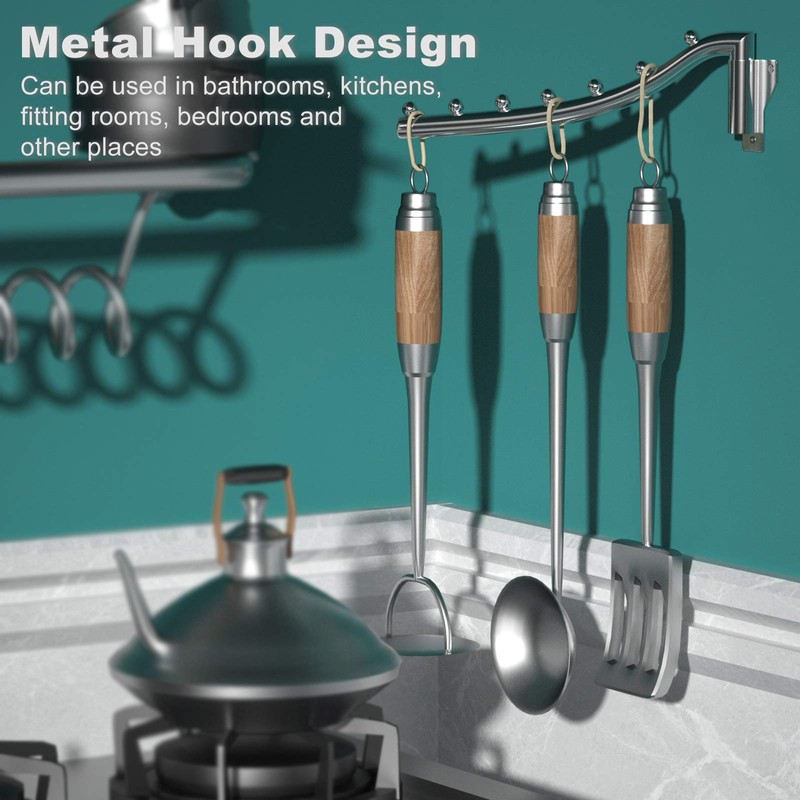 Clothes Fan Foldable Stainless Steel Wall Hanger Adjustable Space-Saving 5