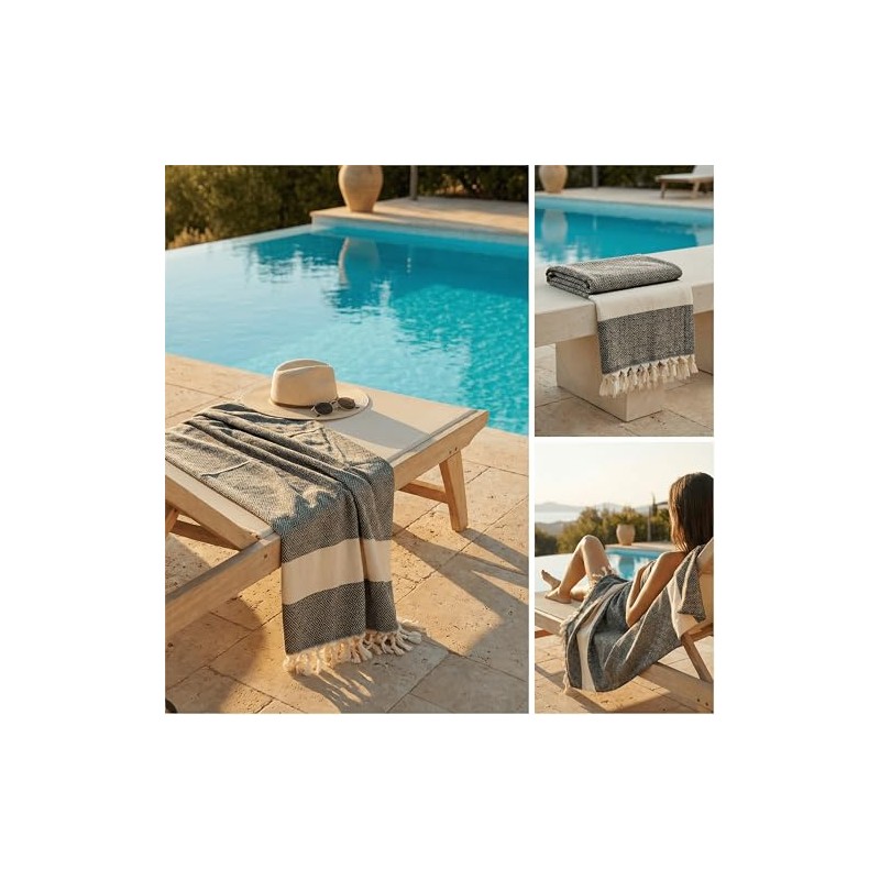 100% Cotton Hammam Towel 180 x 100 cm - Sauna