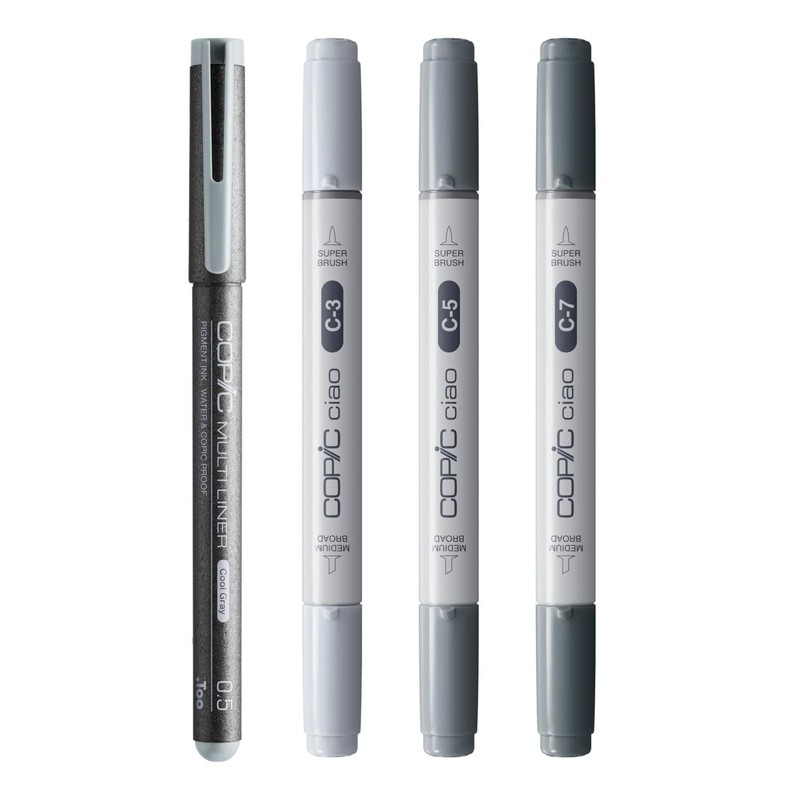 Copic Ciao Shade Set Dark Cool Grey, 3 Twin Markers