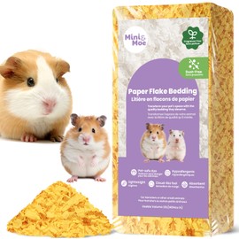 mini&moe Hamster Bedding: Moisture Absorbent and Dust-Free Natural Paper Small Pet Bedding - for Guinea Pigs, Hamsters, and Rabbits, 12 Liters