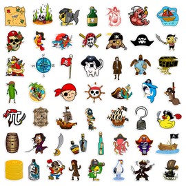 Pirate Sticker Set 50 Pieces Cute Decoration for Car Laptop Skateboard Bicycle Moped Motorcycle Bicycle Computer Suitable for Adults Children