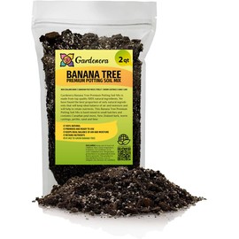 Gardenera Organic Banana Tree Soil Mix - Specially Designed for Thriving Banana Plants - Nutrient-Rich Blend for Healthy Root Development and Lush Foliage (2 Quart)