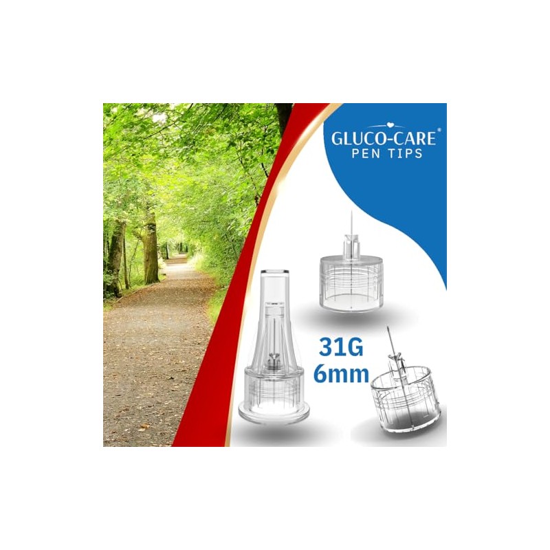 GLUCO-CARE Pen Tips 31G x 6mm (1/4’’) – Ultra-Thin Tip