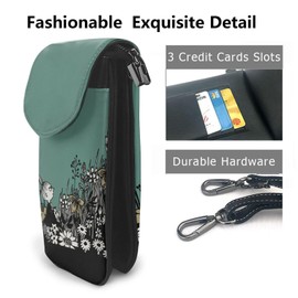 [MINIER] Moomin Little My Smartphone Pouch, Women's, Genuine Leather, Shoulder Bag, Men's, Thin, Lightweight, Smartphone Pochette, Popular, Cute, Wallet, Mini Pouch, Crossbody Bag, Height 7.6 x Width
