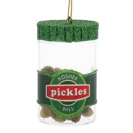 Cody Foster & Co Kosher Dill Pickles Blown Glass Hanging Ornament GO-9339-K