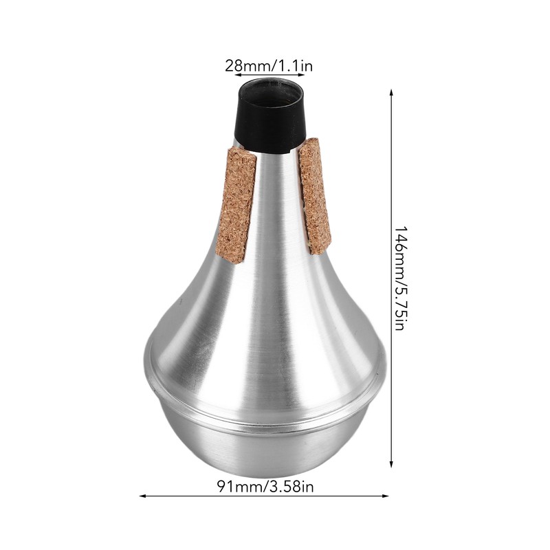 Trumpet Practice Mute Lightweight Aluminum Alloy Soft Cork Noise Reduction