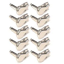 Lot of (10) Pancake 1/4" Inch (6.3mm) Right Angle 90 Degree Mono Male Plugs
