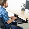 Wooden Adjustable Keyboard Tray Under Desk, Slide Out Keyboard &