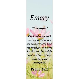 Emery  "Strength" Keepsake Name Meaning Bookmark with Bible Verse and Tassel