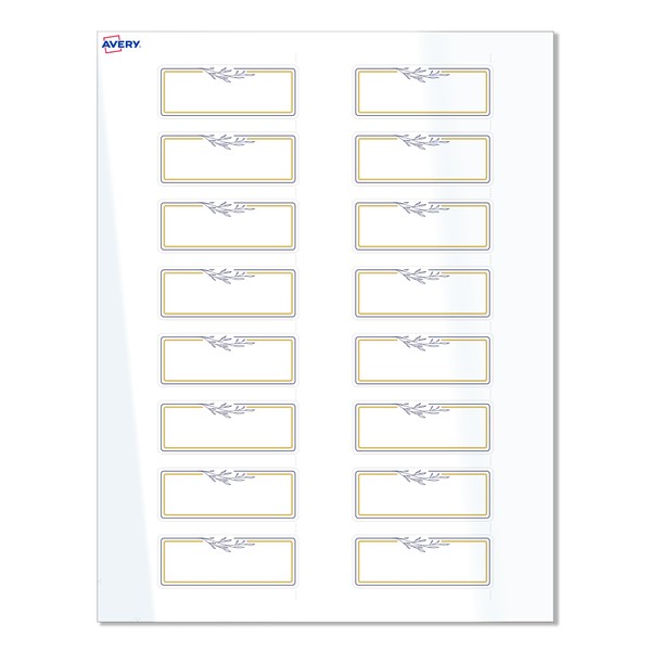Avery Printable Rectangle Labels, Sure Feed Technology, Gold & Navy