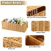 Sumnacon Wicker Storage Basket with Lid, Rectangular Narrow Baskets for