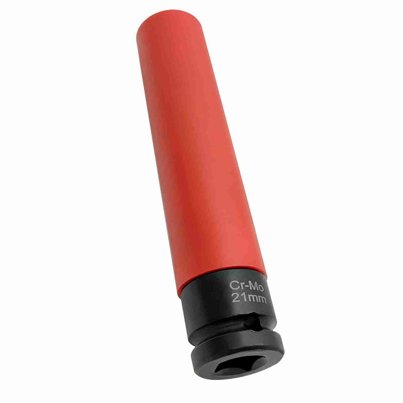 1/2'' Drive 21 mm Lug Nut Impact Socket, CR-MO Non-Marring