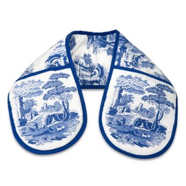 Portmeirion Home & Gifts Double Oven Glove, Blue & White
