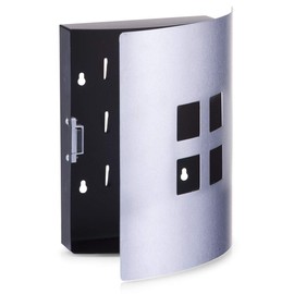 Zeller 4 Quadrate 13848 Key Cabinet Cut-Out Square Stainless Steel 22 x 6 x 24 cm