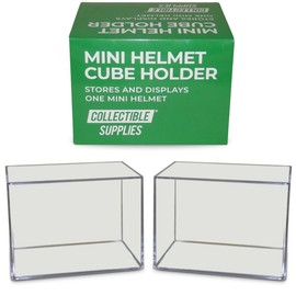 Collectible Supplies Mini Football Helmet Display Case | Acrylic Football Helmet Case | Clear Viewing Display Case to Protect Your Collection | UV Protection & Elegant Design Cube Storage | Set of 2