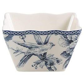 222 Fifth Adelaide Blue and White Appetizer Bowl, Square