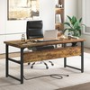 Unikito Computer Desk with Power Outlets, Executive Desk with Extra