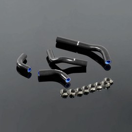 G-PLUS (Black) Silicone Radiator Coolant Tube Kit Clamps, Compatible with Honda CRF250 CRF250X CRF250R 2004 2005 2006 2007 2008 2009 2004-2009