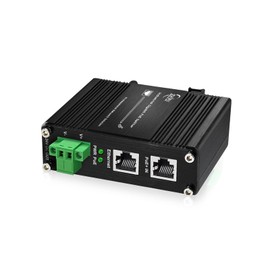 Industrial Hardened Gigabit PoE+ Splitter PoE IEEE802.3 at 30W Input 24V DC Output DIN- Rail Wall Mount -40°C to 80°C IP40