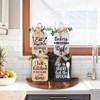 decalmile 4 pieces Kitchen Wooden Hanging Signs Rustic Wood Bar