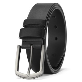 SENDEFN Men's Leather Belt, 38 mm Wide, Belt for Men Jeans and Business Suit with Gift Box Belt, Black (black-2)
