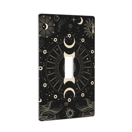 Witchy Sun And Moon Light Switch Cover, Single Gang Toggle 1 Gang 4.50" X 2.76" Wall Plate Cover, Kitchen Home Decor