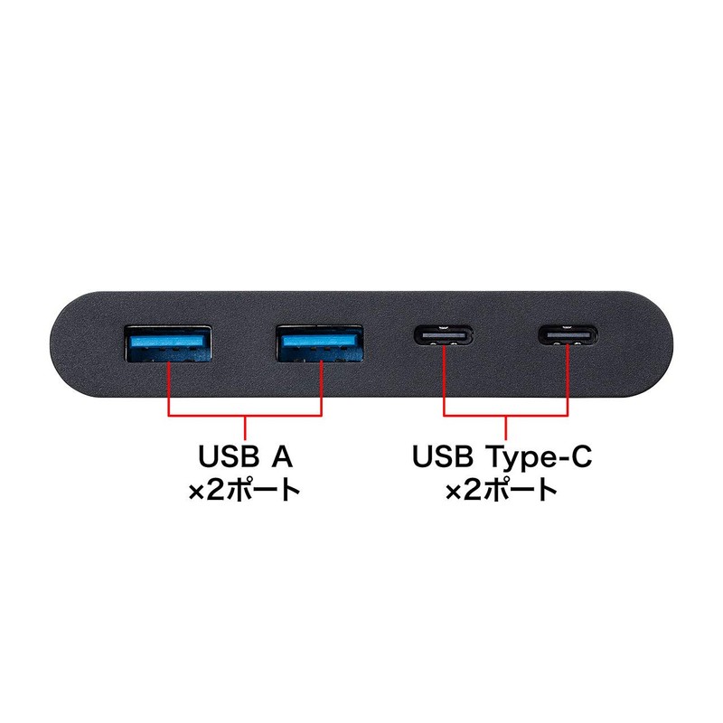 Sanwa Supply USB-3TCH17BK USB 3.1 Gen2 Type C Hub