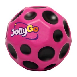 JollyGo Moonball, Jumpball, 9 cm, Large Moon Ball, A Popping Sound, High Jumping Rubber Ball, Spaceball, Big Bouncing Balls, Moonball, Gift for Children, XL, Easy to Grip, Original (Pink)