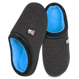 BIAL Men's Slippers, Memory Foam Slippers, Non-Slip Men's Slippers, Warm, Plush Lining, Men's Slippers for Indoor and Outdoor Use, Deep Sky Blue, 38 / 39 UK