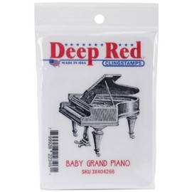 Deep Red Stamps Deep Red Cling Stamp x 2-inch-Piano, Baby Grand
