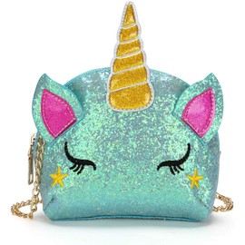 Little Girls Glitter Sequin Crossbody Purses Small Unicorn Handbag Messenger Shoulder Bag Gifts for Toddlers