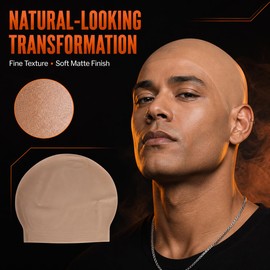 Latex Bald Cap for Adults, Realistic Nude Bald Head for Halloween Costume