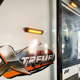 Dream lighting RV Exterior LED Porch Awning Light Black Shell 12V 720LM RV Trailer Heavy Duty Cool White & Amber Lighting 7.8inch