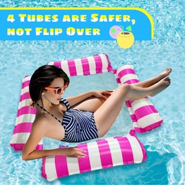 Meegoo Floaties for Adults, 2 Pack Pool Hammock Chair with Bottom Mesh, Fun Water Floaties for Adults, Travel Pool Float for River Lake Beach, Pool Accessories for Adults Summer Vacation