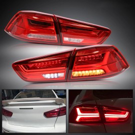 Vland LED Tail Lights For 2008-2017 Mitsubishi Lancer EVO X Rear Brake Brighter Lamps
