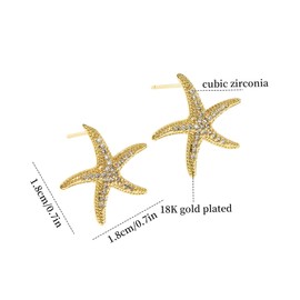 Starfish Stud Earrings - 18K Gold Plated Summer Beach Earrings