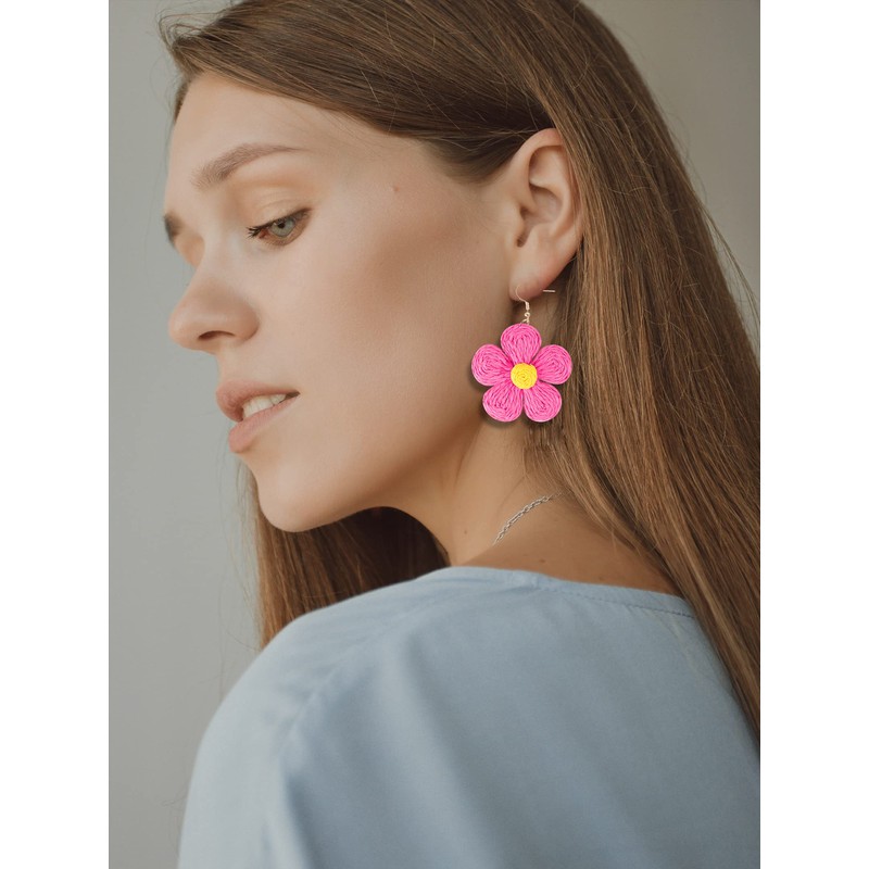 Flower Earrings for Women 3D Sunflower Dangle Earrings Dainty Stud