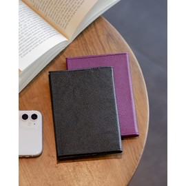 Porta pasaporte de piel genuina. Funda para pasaporte y visa VIANALA. Funda pasaporte mexicano en piel para mujer y hombre VIA-458G-NE (Negro)
