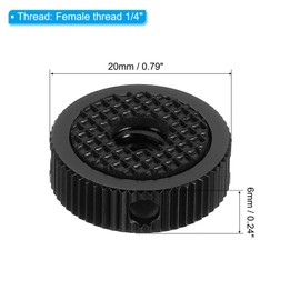 PATIKIL 0.79" OD x 0.24" Thickness Tripod Mount Adapter Rubber Pad, 5 Pack 1/4" Screw Hole Rubber Washers for Action Camera Tripod Accessories, Black
