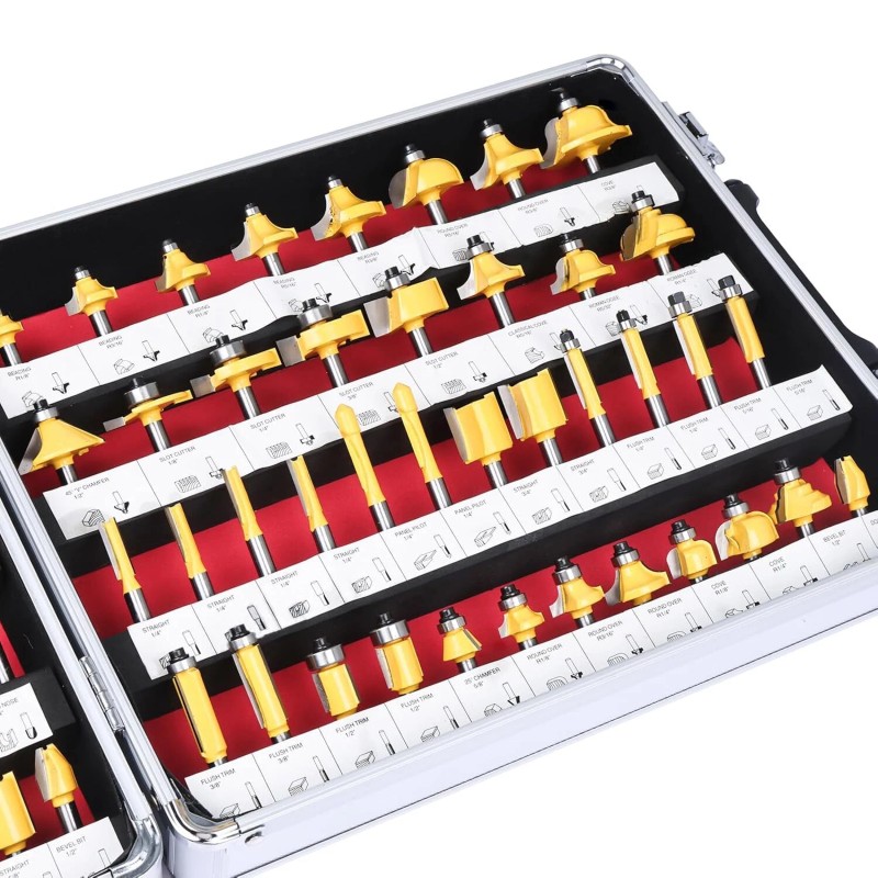 8milelake 100 Piece Router Bits 1/4" Shank Tungsten Carbide for