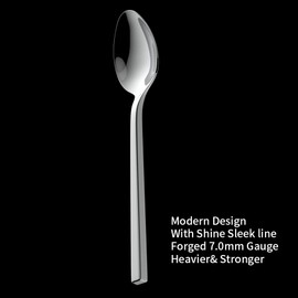 Alata Cube 40-Piece Forged Stainless Steel Flatware Set Cutlery Set, Silverware Set Service for 8, Mirror Finish, Dishwasher Safe