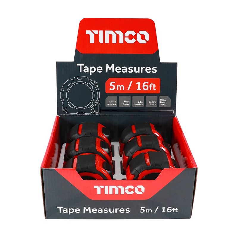 TIMCO 5M Tape Measure - 5m/16ft x 25mm - With