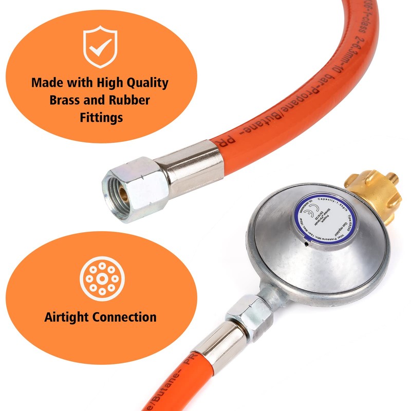 PHYLES Gas Pressure Regulator 50 mbar | Gas Hose with