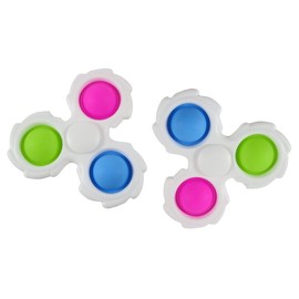 Set of 2 Bubble Pop Fidget Spinner - 2 in 1 Fidget Toy - Bubble Popper Sensory Stress Toys