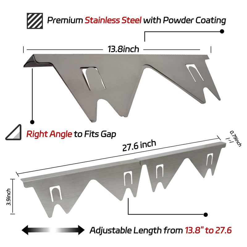 Stainless Steel Stove Counter Gap Cover (2 Pack), Oven Gap